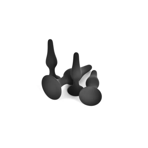 Vista 4 de Plug Anal VSCNOVELTY Negro Silicona Set 4 Piezas