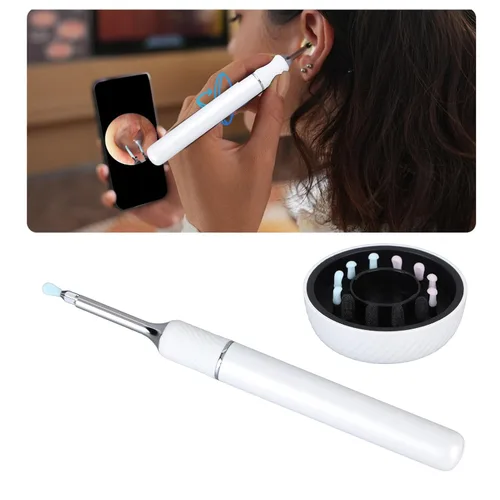 Vista 7 de Limpiador inteligente de oídos visible, eliminación de cera de oídos, herramienta de eliminación de cera de oídos, 10MP HD 360 grados gran angular