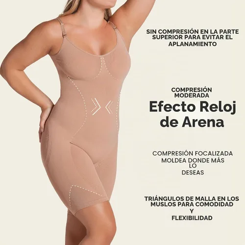 Vista 2 de Leonisa SmartShape Total - Body moldeador de cuerpo completo sin costuras con efecto de levantamiento de glúteos, faja moldeadora de control de Beige