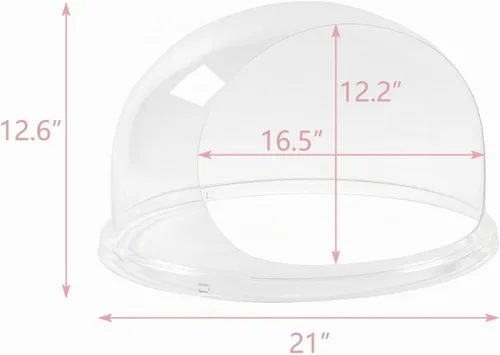 Vista 5 de ROVSUN Cubierta de algodón acrílico para máquina de azúcar de 21 pulgadas, escudo de burbujas para máquina comercial de hilo dental transparente