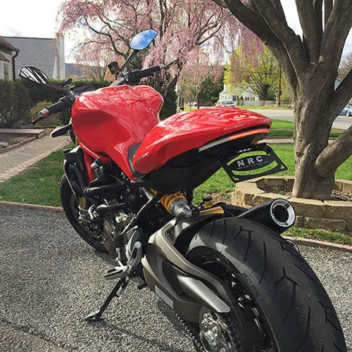 Vista 5 de New Rage Cycles Eliminador de guardabarros compatible con el ecualizador de doble carga Ducati Monster 1200 (2014-2016)