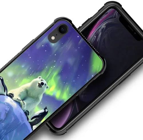 Vista 162 de Funda compatible con iPhone XR, diseño de elefantes africanos para niñas, diseño de patrón a prueba de golpes, antiarañazos, carcasa trasera