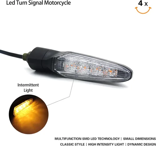 Vista 2 de Universal DC 12V E-Mark certificado impermeable duradero resistente a los rayos UV LED señales de giro 4 piezas lente transparente para motocicleta
