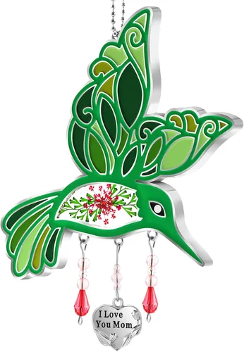 Vista 20 de KY&BOSAM Regalos para la abuela Colibrí de cristal para colgar en la Verde-te amo abuela