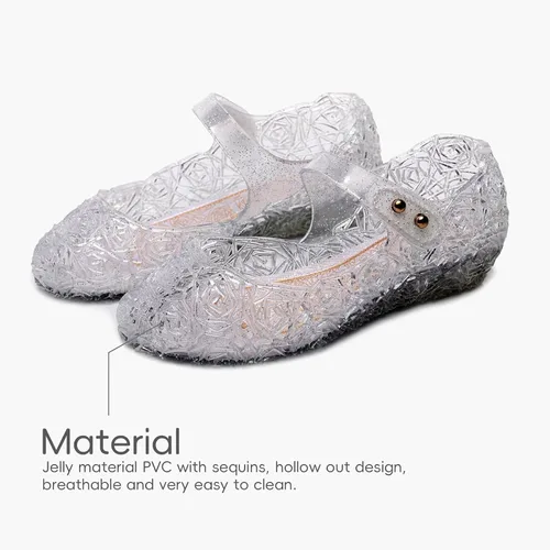 Vista 2 de YIBLBOX Zapatos de vestir de princesa con purpurina de Mary Jane para niñas