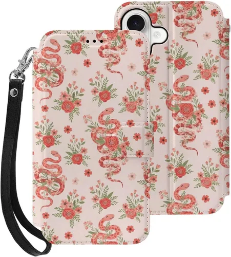 Vista 41 de SWEET TANG Funda protectora para iPhone 17, con tarjetero y tarjetero Patrón 828