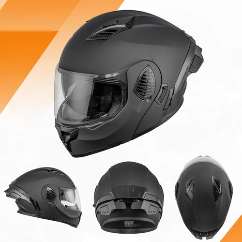 Vista 6 de OUMURS Cascos modulares de motocicleta de cara completa abatible, casco de motocicleta para bicicleta de calle, unisex, modelo 167 para adultos