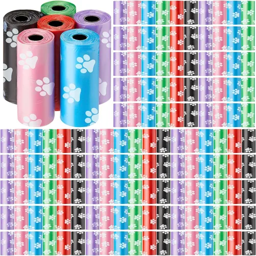 Vista 7 de Thenshop 3000 rollos de bolsas de plástico para excrementos de perro, 200 rollos, desechables, para perros, mascotas, excrementos, exteriores