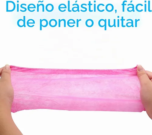 Vista 3 de Piutouyar Fundas desechables antideslizantes para zapatos, paquete de 100, 50 pares, color rosa
