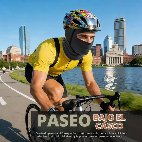 Vista 3 de Pasamontañas de esquí, cubierta completa de cara de verano, transpirable, resistente al viento, para motocicleta, esquí, ciclismo al aire libre Negro