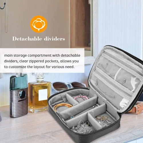 Vista 2 de ProCase Paquete de bolsa de joyería de viaje con organizador grande de joyas de viaje