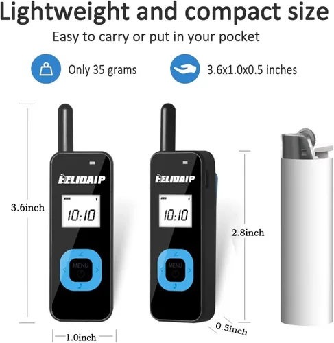 Vista 2 de T-M1 Super Mini Walkie Talkie para adultos, radios portátiles de dos vías con auricular, pequeña radio de 2 vías para restaurante, lugar de trabajo