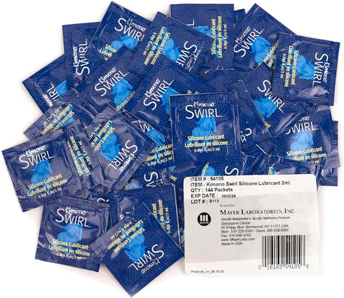 Vista 2 de Bolsa de lubricante de silicona – Bolsa de 144 unidades de 0.07 onzas líquidas / 0.1 fl oz cada lubricante de gel, fórmula no pegajosa, lubricante