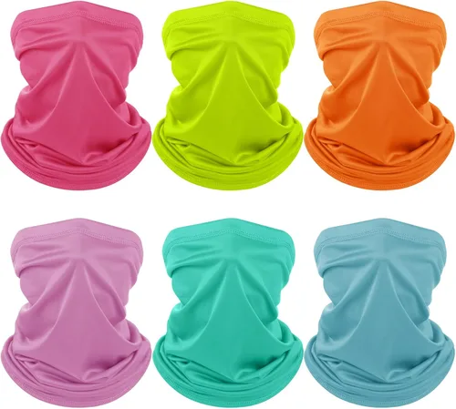 Vista 16 de Geyoga 6 piezas de protección UV para el verano, polaina de cuello refrescante, ropa para la cara, polaina para cuello, bufanda, protector solar
