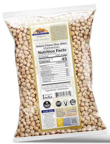 Vista 7 de Rani - Garbanzos (Kabuli Chana) 32oz (2lbs) 908g ~ Completamente naturales Vegano Apto para gluten Sin OGM Kosher De origen indio