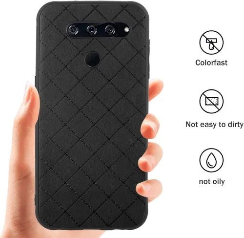 Vista 5 de Asuwish Funda de teléfono para LG V40 ThinQ funda de goma suave, resistente a los golpes, resistente, ligera, flexible, antideslizante, ajuste