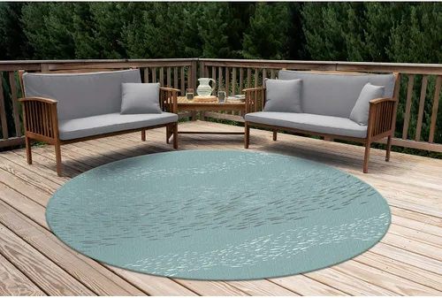 Vista 34 de Liora Manne Carmel - Alfombra decorativa de mezcla sintética para interiores y exteriores, de bajo perfil, contemporánea, decoración de peces Agua