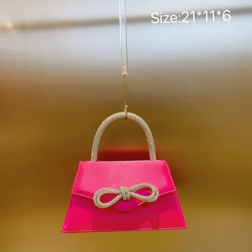 Vista 5 de AFB Bolsos de mano de noche con diamantes de imitación para mujer, con lazo de satén, bolso cruzado para fiesta, boda, baile de graduación