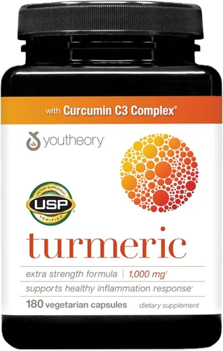 Vista 8 de Youtheory Cúrcuma Extra Strength - 1,000 mg - Apoya la salud cerebral, muscular y articular* - Contiene biopotenciadores, curcuminoides y extractos