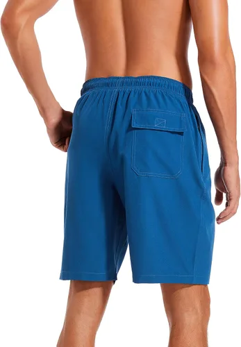 Vista 3 de Difficort - Traje de baño para hombre con forro de compresión, pantalones cortos de secado rápido con bolsillos con cremallera