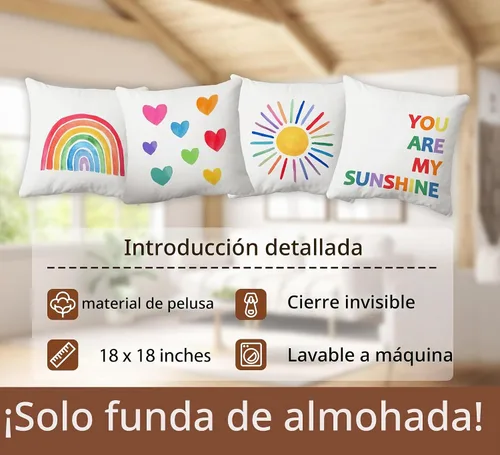 Vista 7 de Boho You Are My Sunshine - Almohada de sol arcoíris para niños, decoración de aula de arco iris, almohadas de aula para niños, decoración de esquina