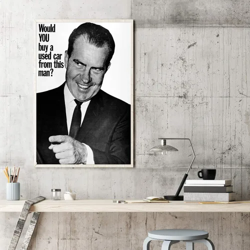 Vista 2 de Posterazzi Póster anti-Nixon de 1960 NWould You Buy A Used Car From This Man American Poster 1960 Expressing Desconfianza Toward Richard Nixon 18 x
