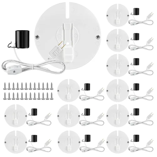 Vista 8 de Meonum Kit de Luz de Repuesto para Molde Soplado, Kit de Cable de Luz Individual E27 E26 con Interruptor Fusible Enchufe, para Decoraciones de Casa