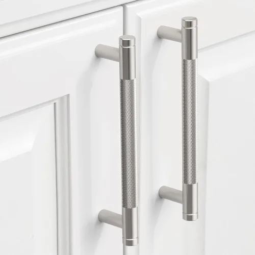 Vista 17 de 9BUILD Tiradores de barra en T de níquel satinado cepillado de 3 pulgadas, paquete de 10 manijas para gabinetes de cocina y tiradores de cajón