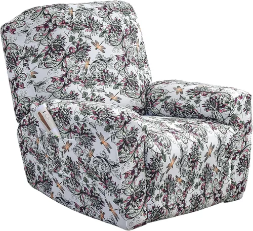 Vista 11 de Fundas elásticas para sillas reclinables, 4 piezas, estampado Lazyboy, funda de elastano suave para silla reclinable, protector de muebles