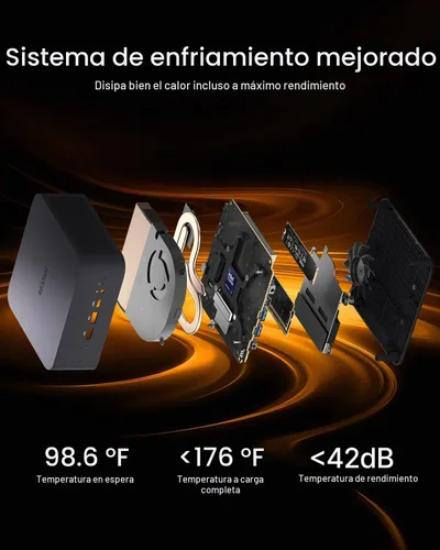 Vista 6 de Reatan Oculink Gaming Mini PC, Ryzen 7 255(hasta 4.9 GHz) Barebone Mini PC Radeon 780M, 2x 8K USB4, HDMI 2.1, Wi-Fi 7, BT 5.4, Quad-Display