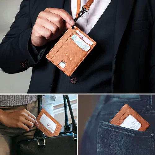 Vista 4 de Silm Leather Wallet for Men RFID Blocking Bifold Larger Capacity with (12+6) Slots Credit Card Holder with Gift Box