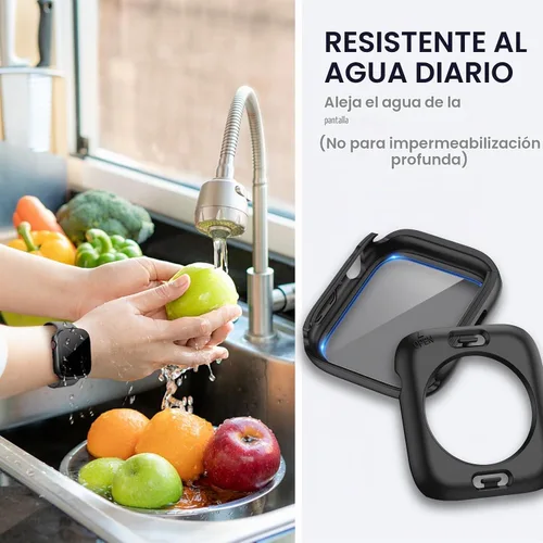 Vista 4 de Tensea - Funda protectora de pantalla para Apple Watch SE 3/SE 2/SE/6/5/4 de 1.575 in Negro mate