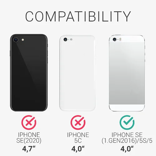 Vista 5 de kwmobile Funda Compatible con Apple iPhone SE (1.Gen 2016) / iPhone 5 / iPhone 5S Funda - Cubierta de Teléfono de Silicona TPU Suave - Cool Glacier