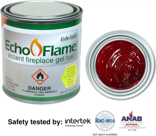 Vista 3 de Echo Valley EchoFlame - Combustible de gel para chimeneas interiores y exteriores (paquete de 12)