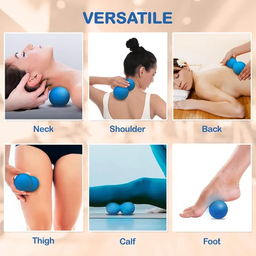 Vista 3 de Bola de Masaje de Cacahuete – Bola de Masaje de Lacrosse Doble y Bola de Movilidad para Fisioterapia – Herramienta de Masaje de Tejido Profundo