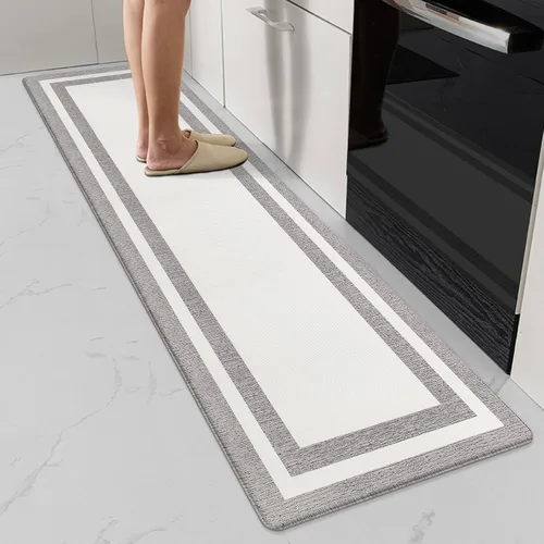 Vista 22 de Tapetes antifatiga para suelo de cocina, tapetes acolchados antifatiga de cocina de 17.3 x 27.5 pulgadas, impermeables, antideslizantes, de pie