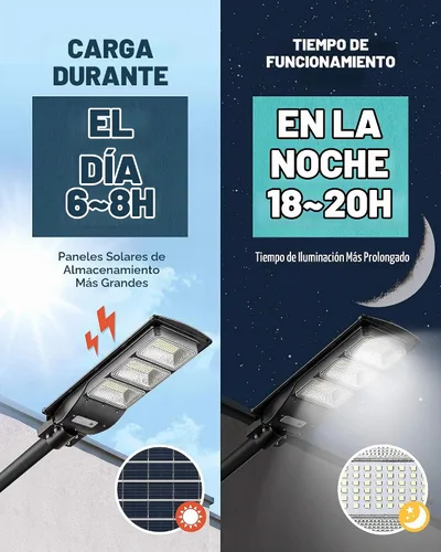 Vista 3 de Lovus - Paquete de 2 luces solares de 3600 W para exteriores, IP65, impermeable, luz LED de seguridad con sensor de movimiento, luz
