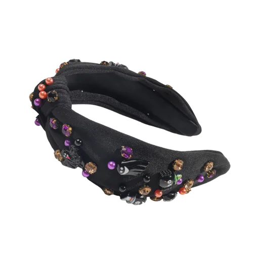 Vista 8 de Ivyu Diadema Negra Banda ancha para mujeres - Diademas de los 70 para Halloween Bandas de satén para adultos y niñas Diademas de los 60 Bandas duras