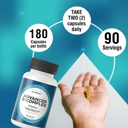 Vista 6 de NutraPep - Vitaminas metiladas del complejo B completo metil multivitamínico