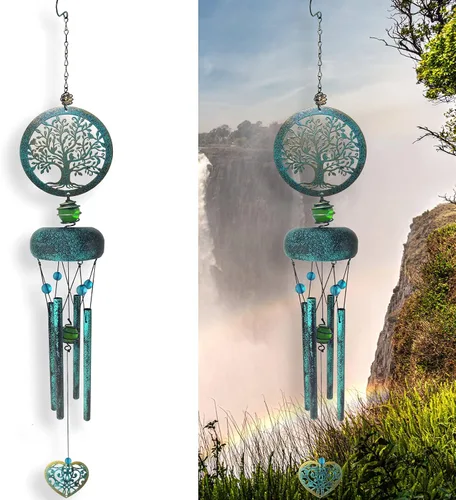Vista 7 de Campanillas de viento del árbol de la vida para exteriores, regalos conmemorativos para mamá, liquidación al aire libre, regalos de condolencias por