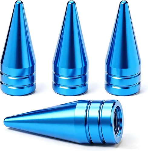 Vista 27 de 4 piezas de tapas de válvula de rueda con forma de punta, válvula de rueda de aleación de aluminio con punta, cubiertas universales de válvula