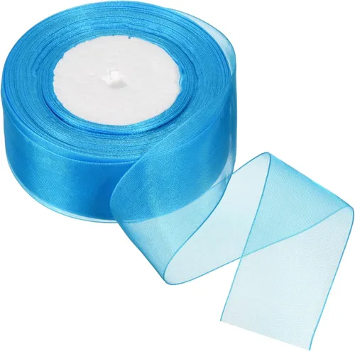 Vista 16 de PATIKIL Cinta de organza transparente de 1-37/64 pulgadas, 50 yardas, 1 rollo de tela decorativa de gasa para envolver regalos, manualidades, ramo