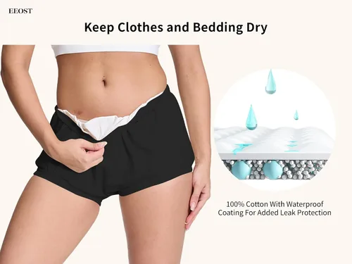 Vista 3 de Pantalones de plástico para mujer, pañales para adultos, pañales de tela impermeable, funda de pañal de goma a prueba de fugas, alternativa