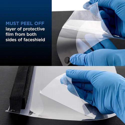 Vista 7 de Salon World Safety - Protectores faciales negros – Protector facial completo ultra transparente para proteger los ojos, la nariz y la boca