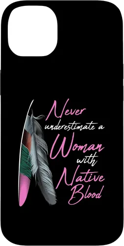 Vista 15 de Funda para iPhone 17 con texto en inglés "Native American Indian A Woman with Native Blood