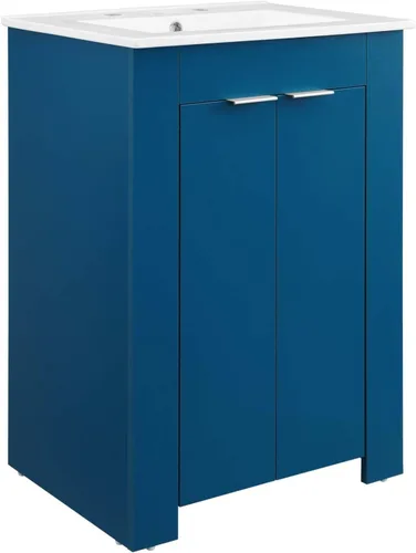 Vista 10 de Modway Maybelle - Tocador de baño (24 pulgadas), color verde y negro Verde Negro
