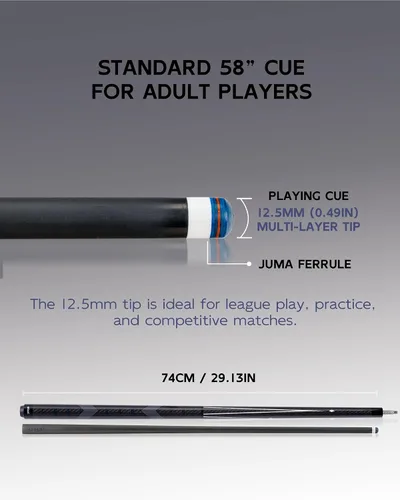 Vista 2 de CRICAL Carbon Fiber Pool Cue Set, Low Deflection, 3-Piece Break Jump Cue CL-01-CL-conjunto