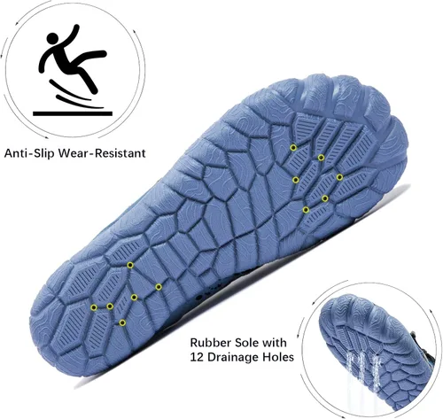 Vista 3 de YESMOLA Mens Water Shoes Beach Barefoot Shoes Wide Toe Five Finger Swim Aqua Shoes for Pool Fishing River Surfing