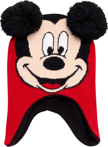 Vista 6 de Disney Sombrero de invierno para niños, paquete de 2 gorro con pompones Lightning McQueen o gorro de Mickey Mouse (4-7)
