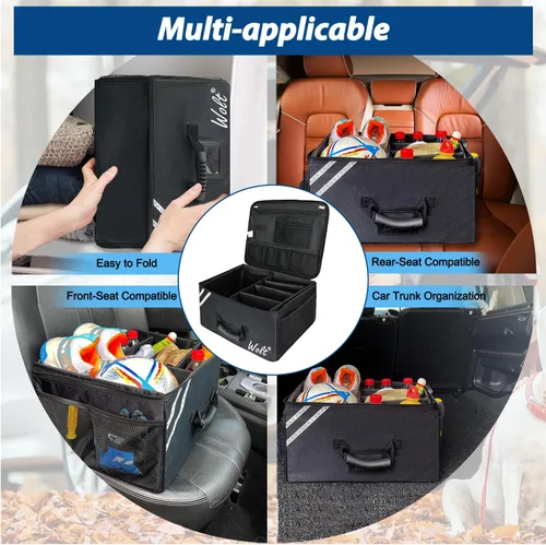 Vista 4 de WOLT Organizador de maletero de golf, bolsa de viaje de golf plegable y plegable, casillero de golf impermeable con compartimento separado
